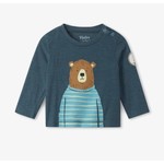 Hatley HATLEY - Petrol blue longsleeve t-shirt 'Cozy bear'