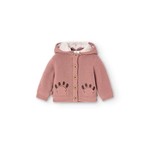 Boboli BOBOLI- Knitwear hooded jacket dusty pink