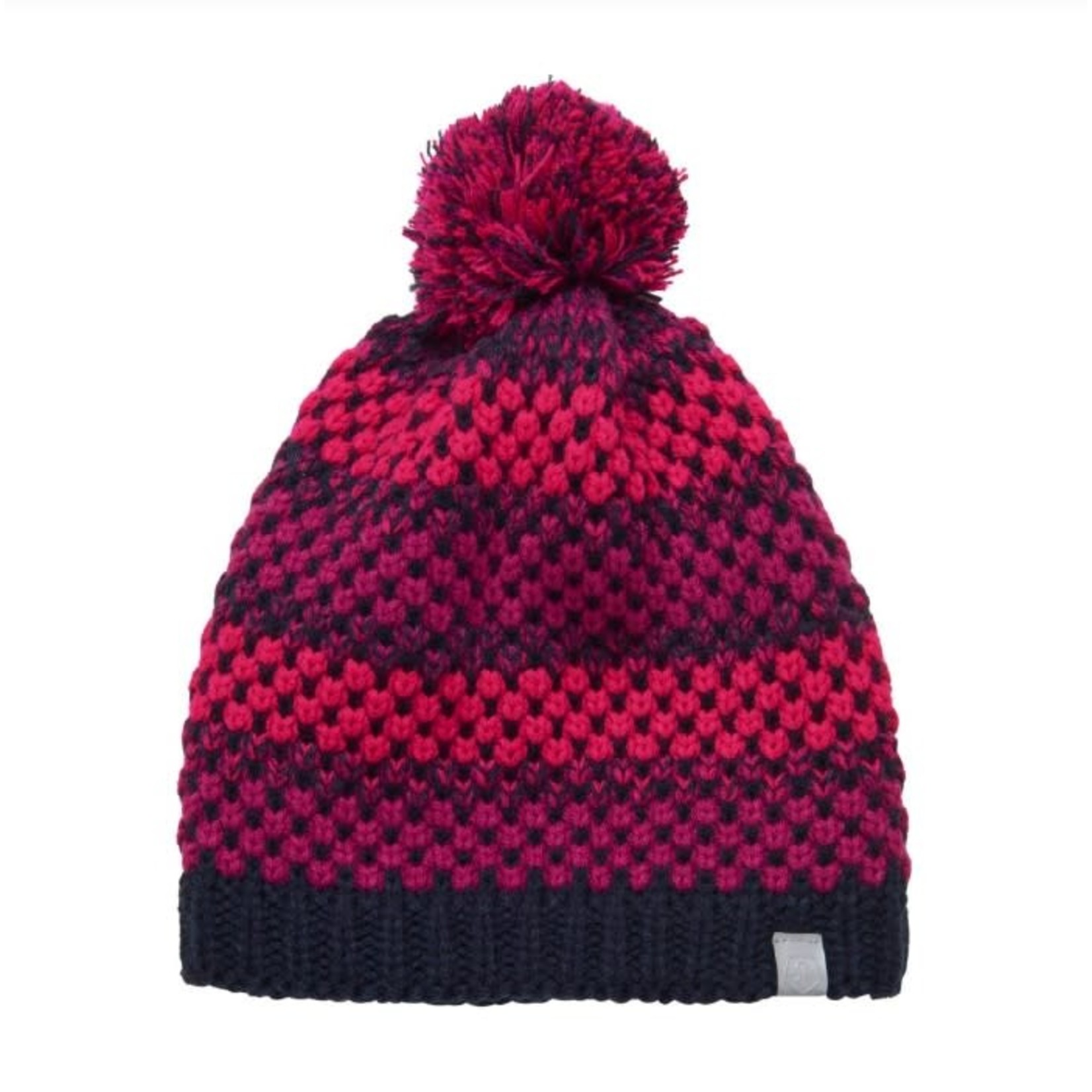 Color Kids COLOR KIDS - Knit winter hat with pompom - Fushia and navy