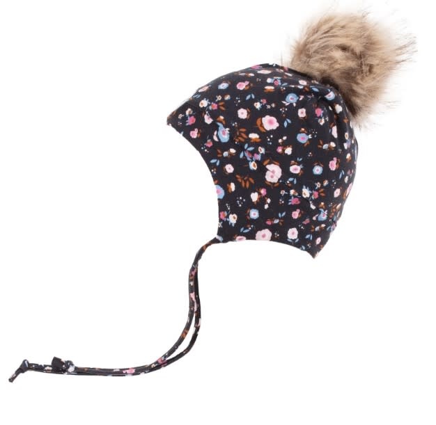 NANÖ - Grey cotton hat with fleece lining with string and pompom 'Top - La  Culotte à l'Envers