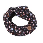 Nanö NANÖ -  Black neckwarmer with fleece lining and all over flower print