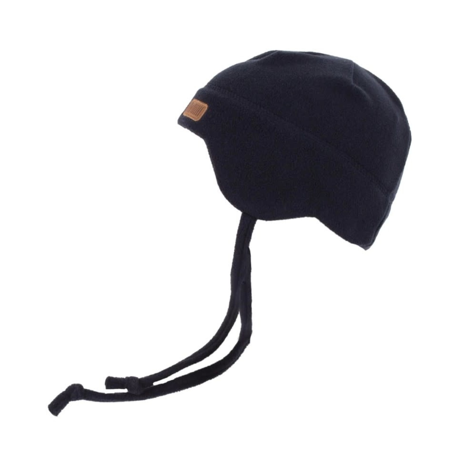 NANÖ - Grey cotton hat with fleece lining with string and pompom