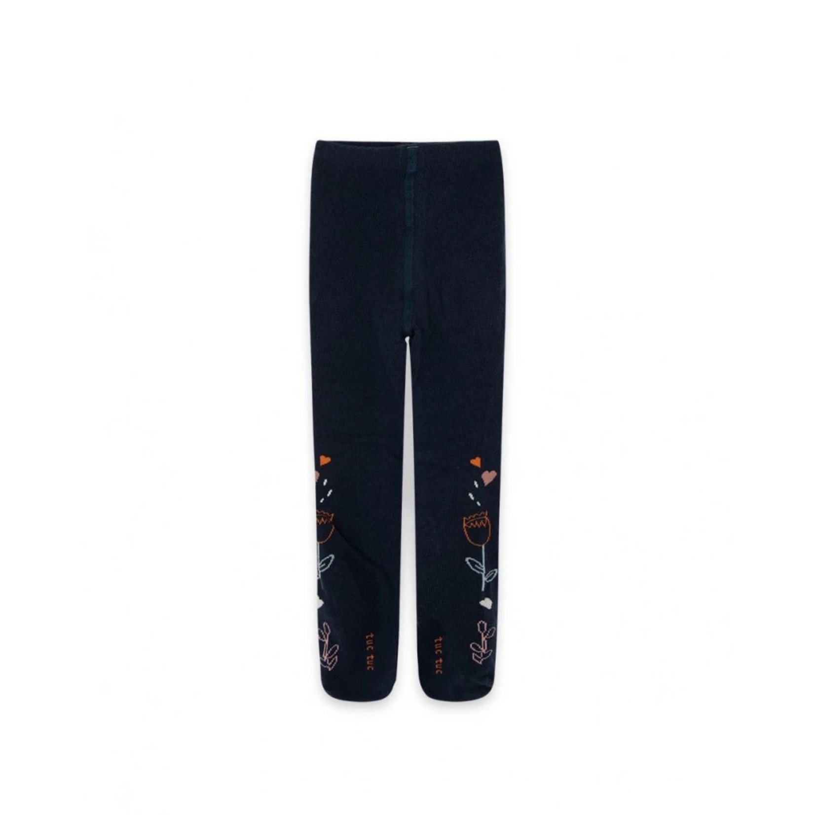 TucTuc TUC TUC - Navy Tights with Flowers Drawing 'Night Garden'