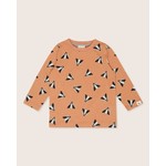 Turtledove London TURTLEDOVE - Papaya Pastel Long Sleeve T-Shirt with 'Badger Head' Print