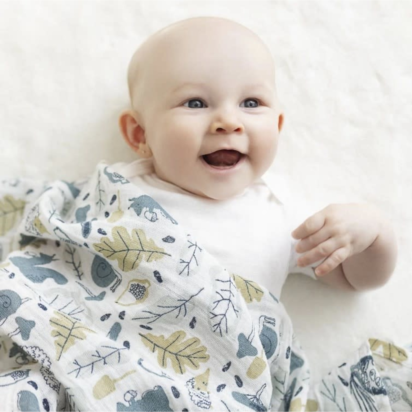 Perlimpinpin PERLIMPINPIN - Cotton muslin swaddle 'Forest'