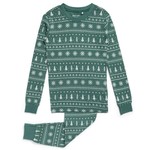 Petit Lem PETIT LEM - Ensemble pyjama vert forêt à motifs de sapins de Noël « Fair Isle » (2 pcs)