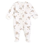 Petit Lem PETIT LEM - Ivory baby pyjama with zipper 'Winter jasmin'