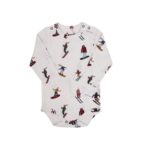 Coccoli COCCOLI - Cache-couche à manches longues blanc avec motif de skieurs