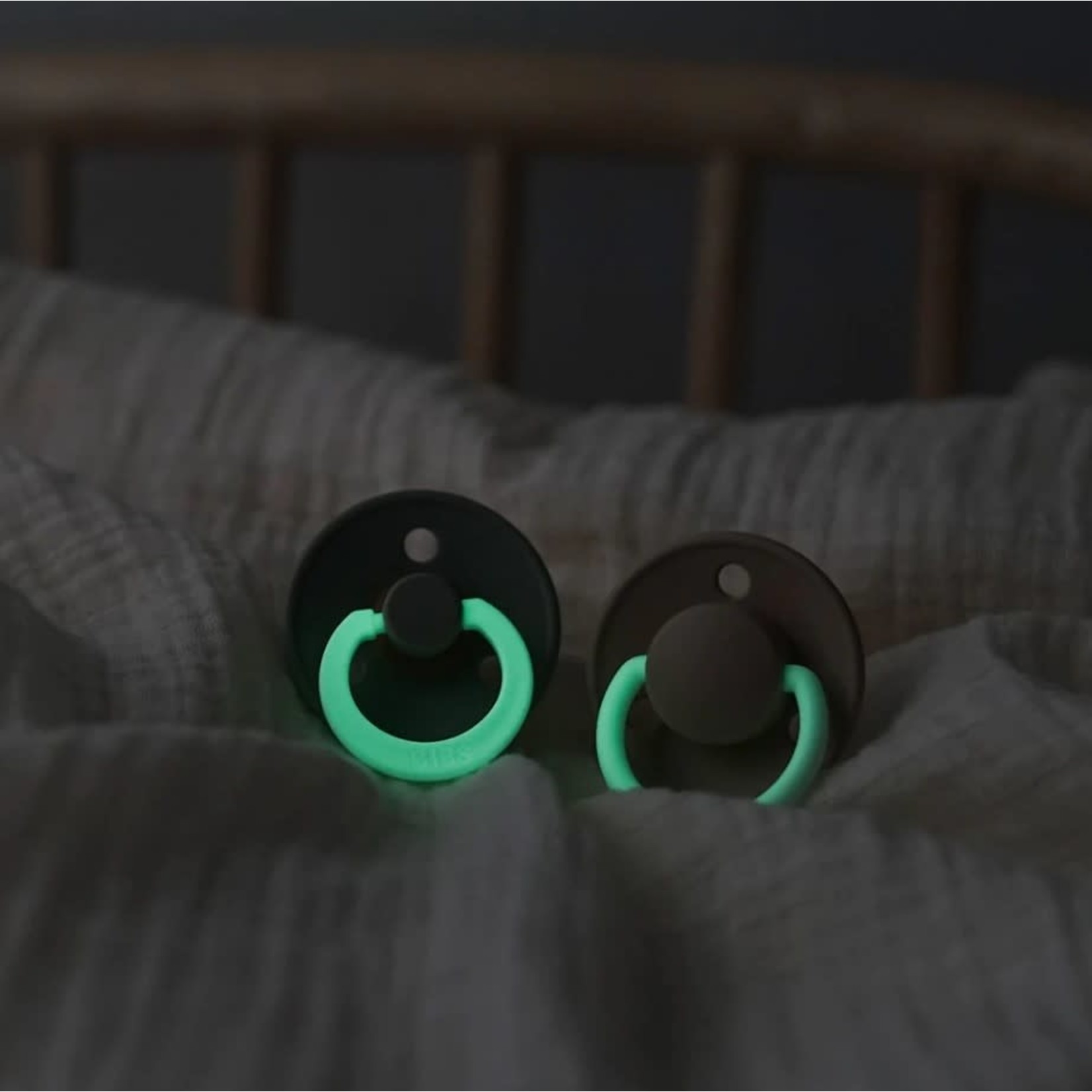 Bibs BIBS - Set of 2 Pacifiers Glow in the Dark 'Blush/Vanilla'