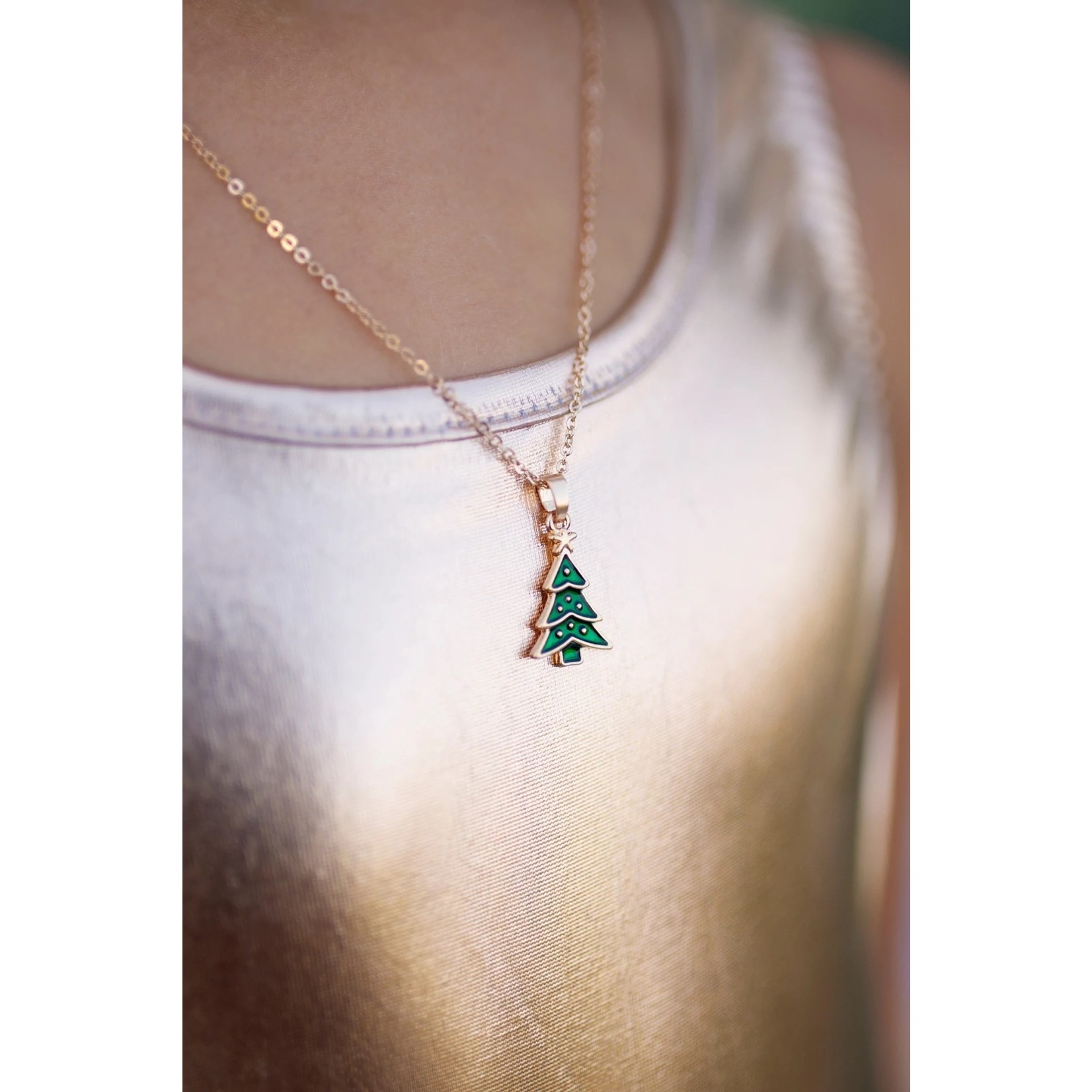 Great Pretenders GREAT PRETENDERS - Christmas Tree Necklace and Ring Set