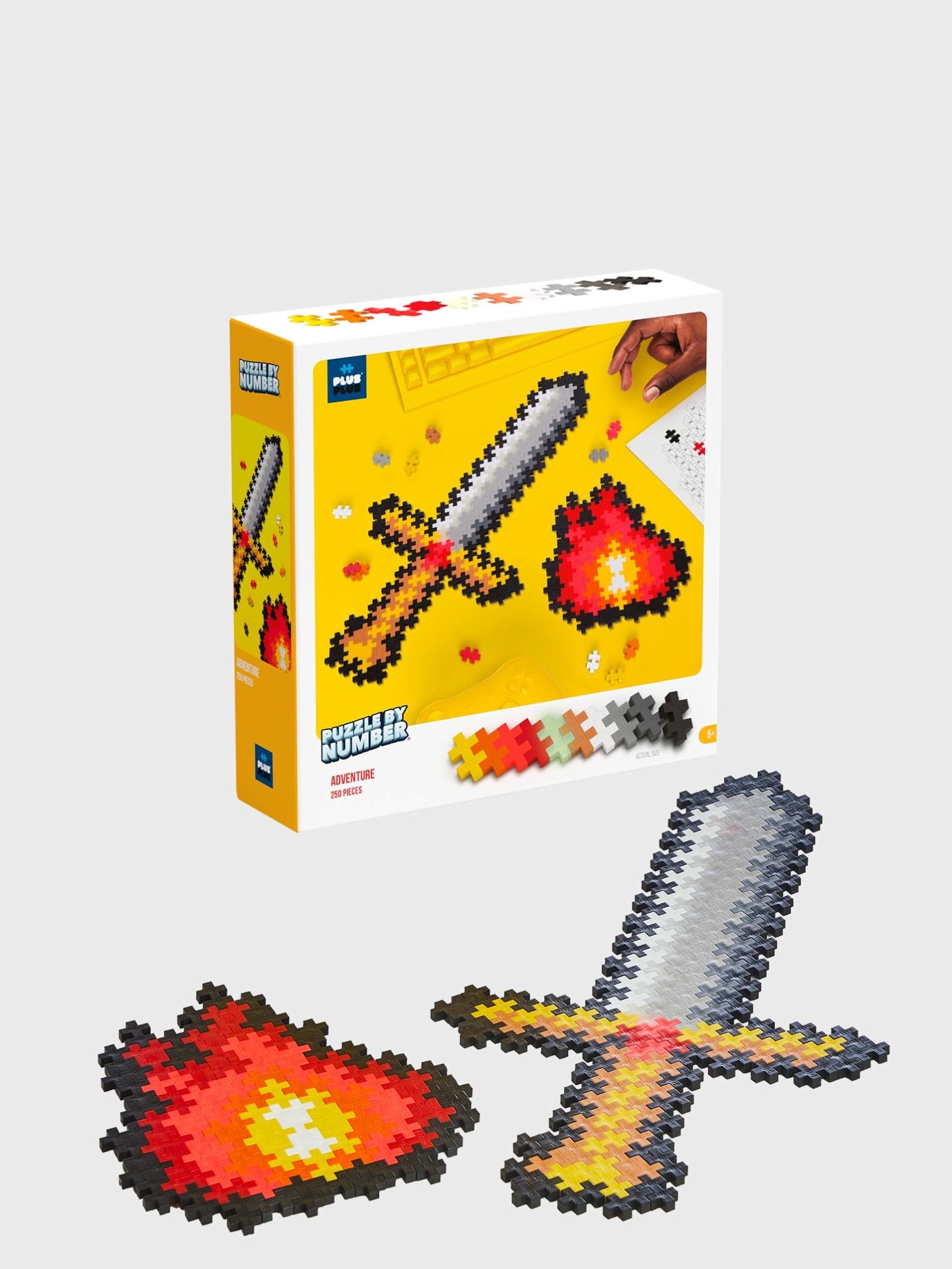 PLUSPLUS - 'Puzzle by Numbers - Adventure (Sword and Flame)' Set - 250