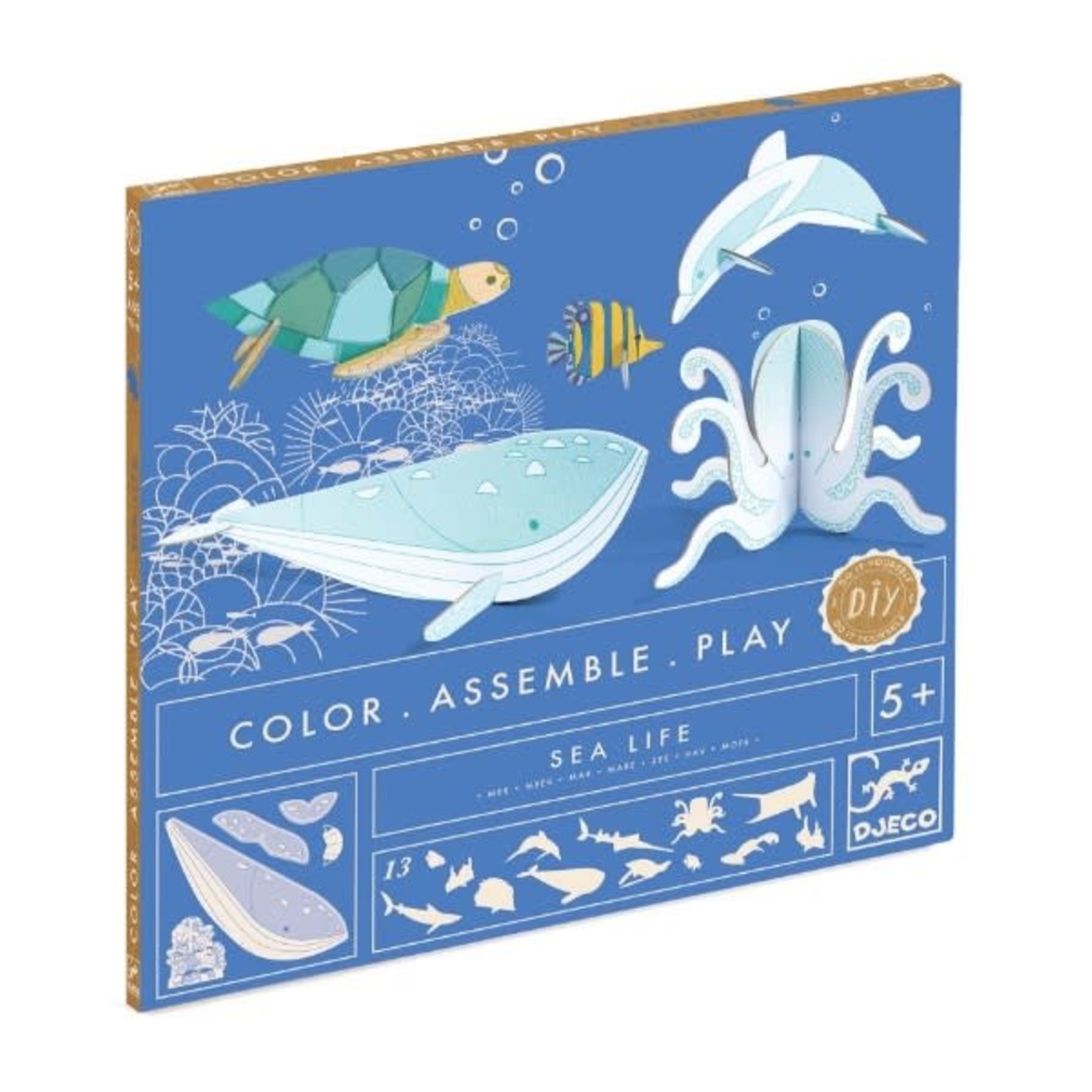 Djeco DJECO - Activité de bricolage 'Color Assemble Play' - Animaux de la Mer