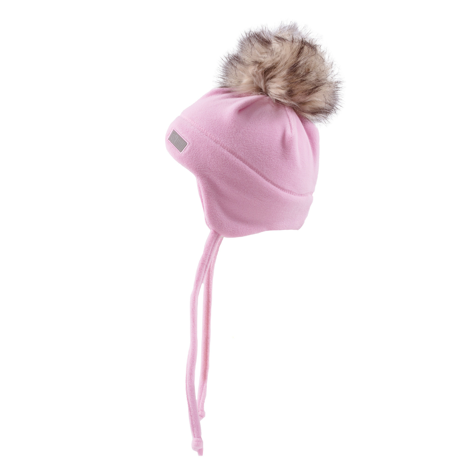 Nanö NANÖ - Pink Microfleece Winter Hat with Pompom and Earflaps 9-12 Months