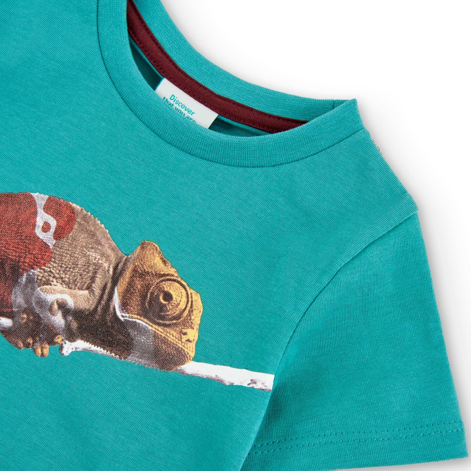 Boboli BOBOLI - Teal t-shirt with chameleon print