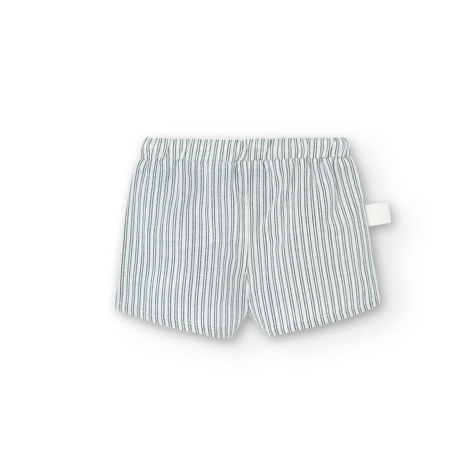 Boboli BOBOLI - Short de popeline blanc avec rayures gris foncé et accents corail vif