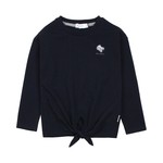Miles the label MILES - Navy longsleeve t-shirt with pencil sharpener print 'Stay Sharp' - Size 5 years