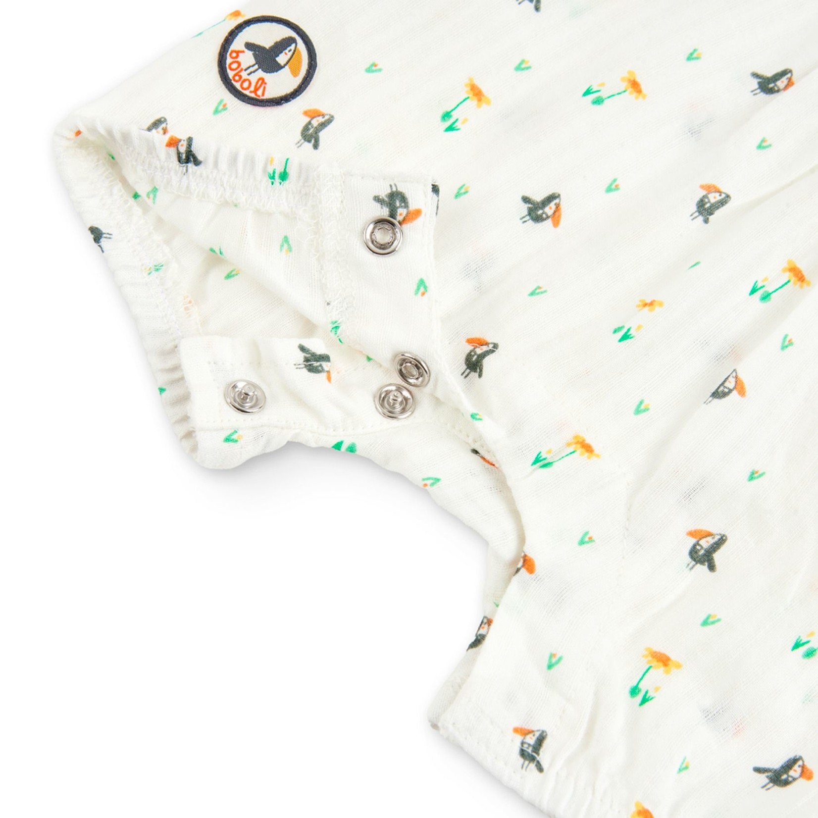 Boboli BOBOLI - Toucan Pattern White Poplin Romper