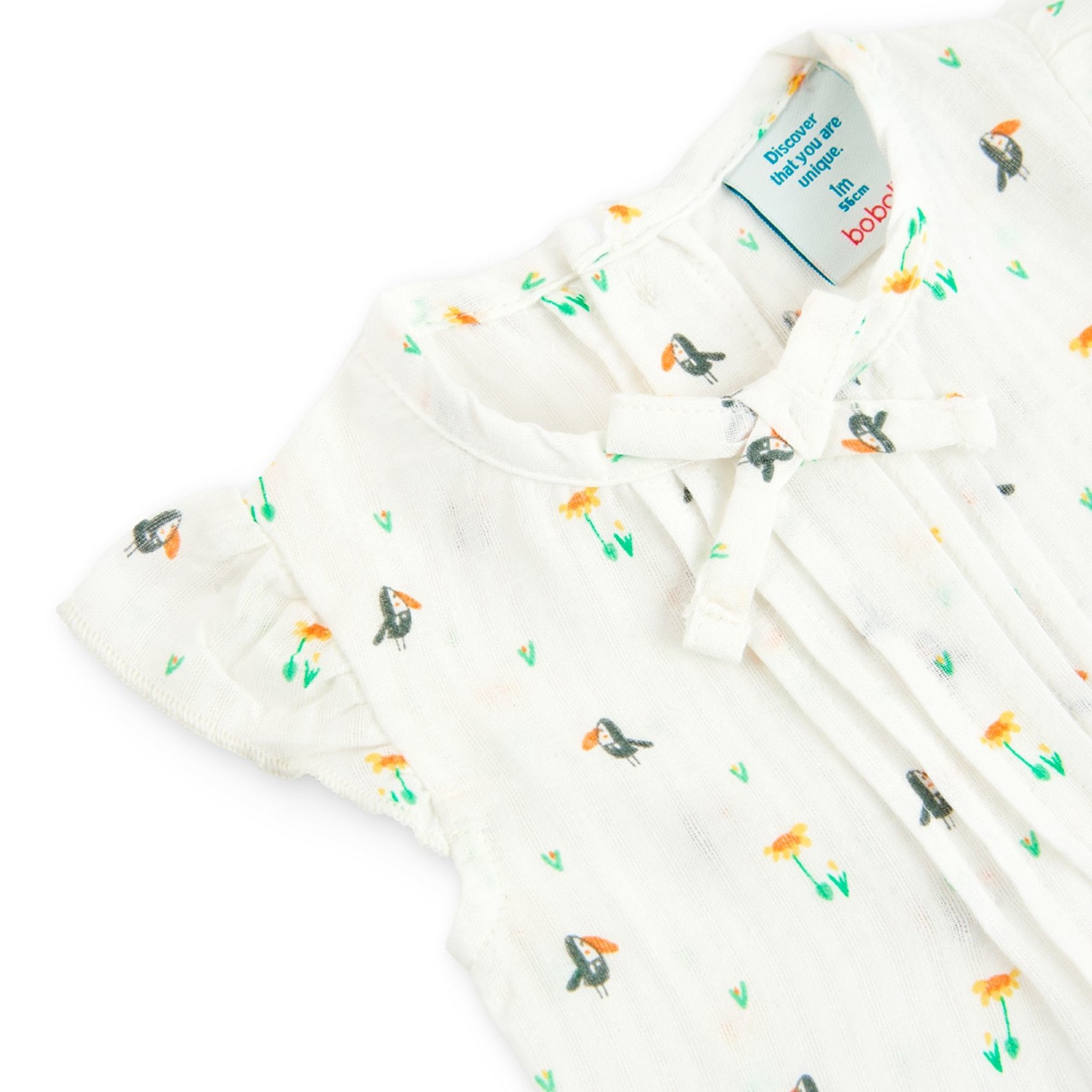 Boboli BOBOLI - Barboteuse en popeline blanc avec motif de toucans