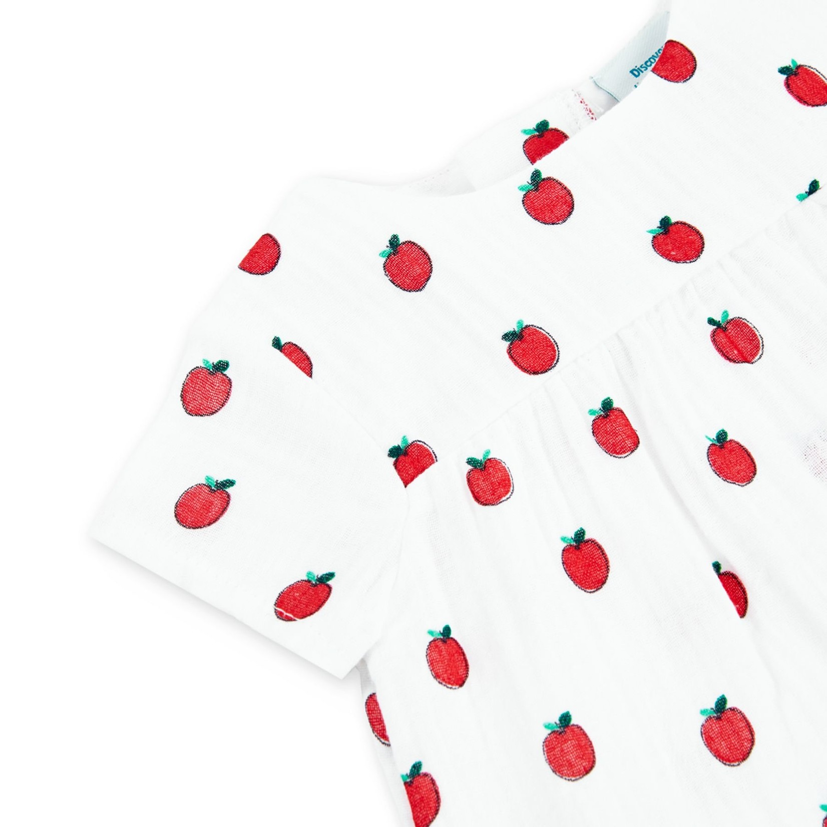 Boboli BOBOLI - Ensemble robe et culotte blanc avec imprimé de pommes