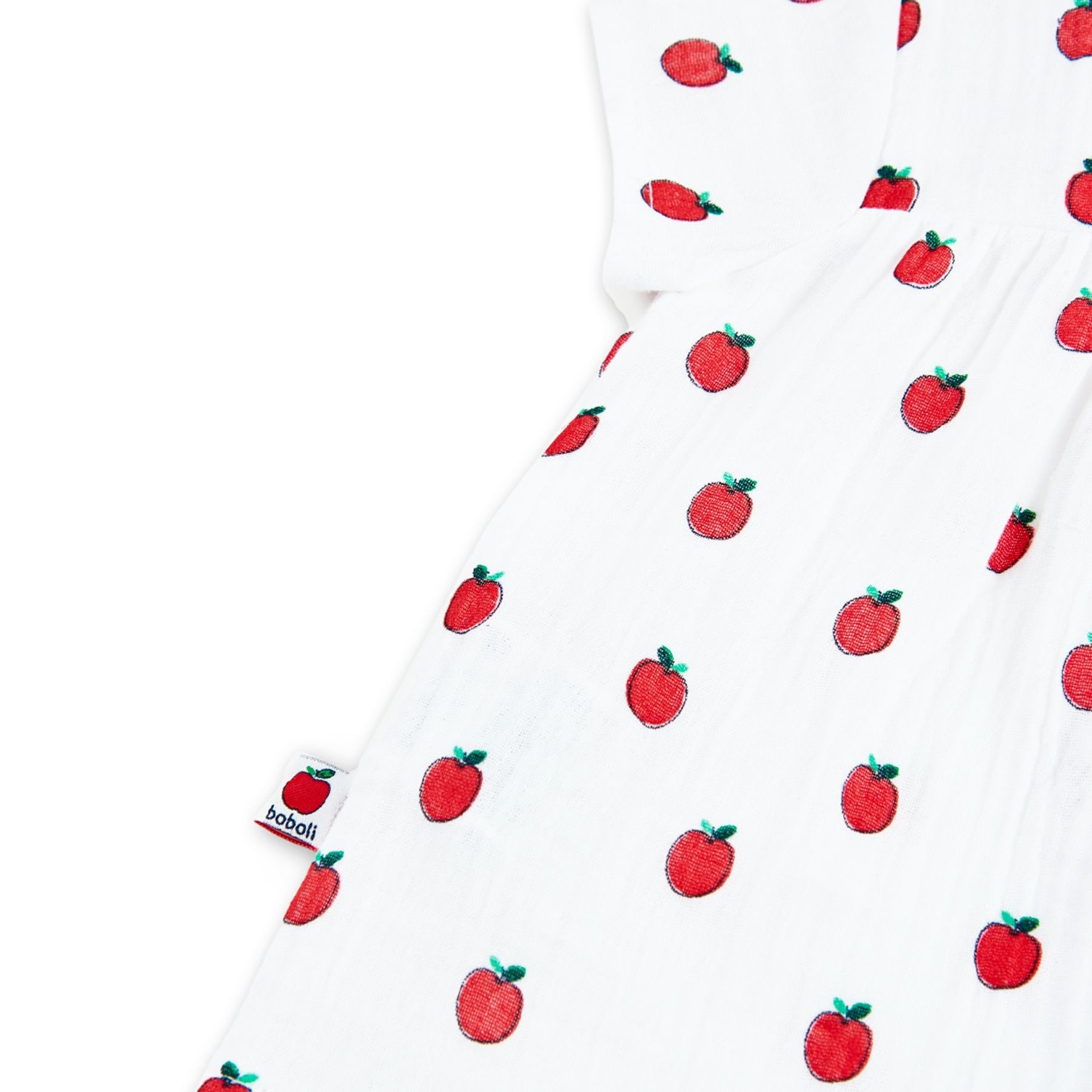 Boboli BOBOLI - Ensemble robe et culotte blanc avec imprimé de pommes
