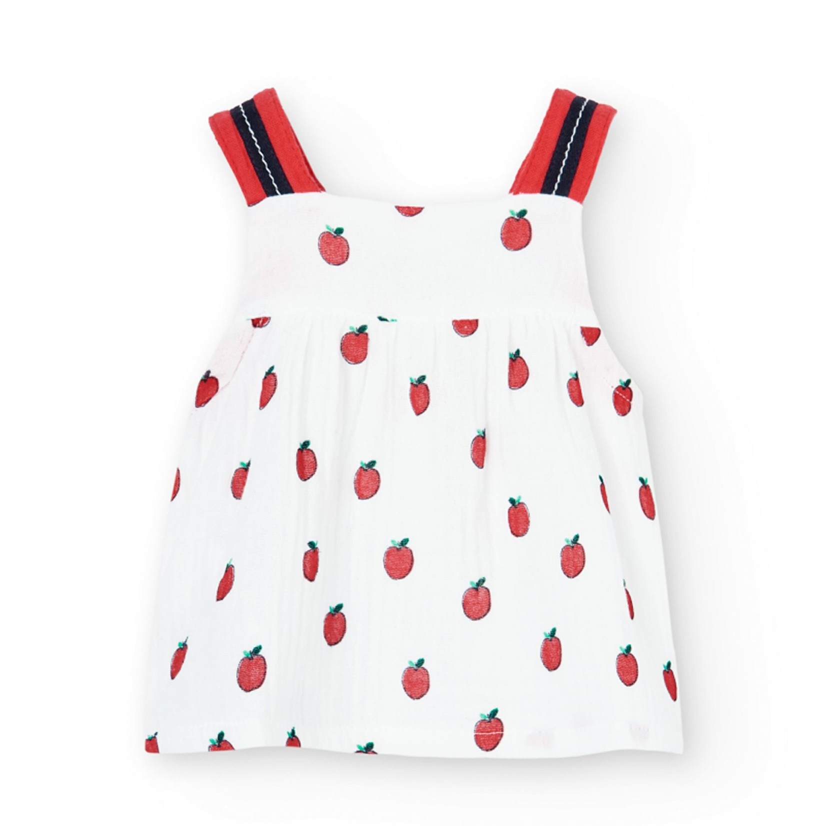 Boboli BOBOLI - Two-piece Set - Apple Print White Tank Top  and Bloomers