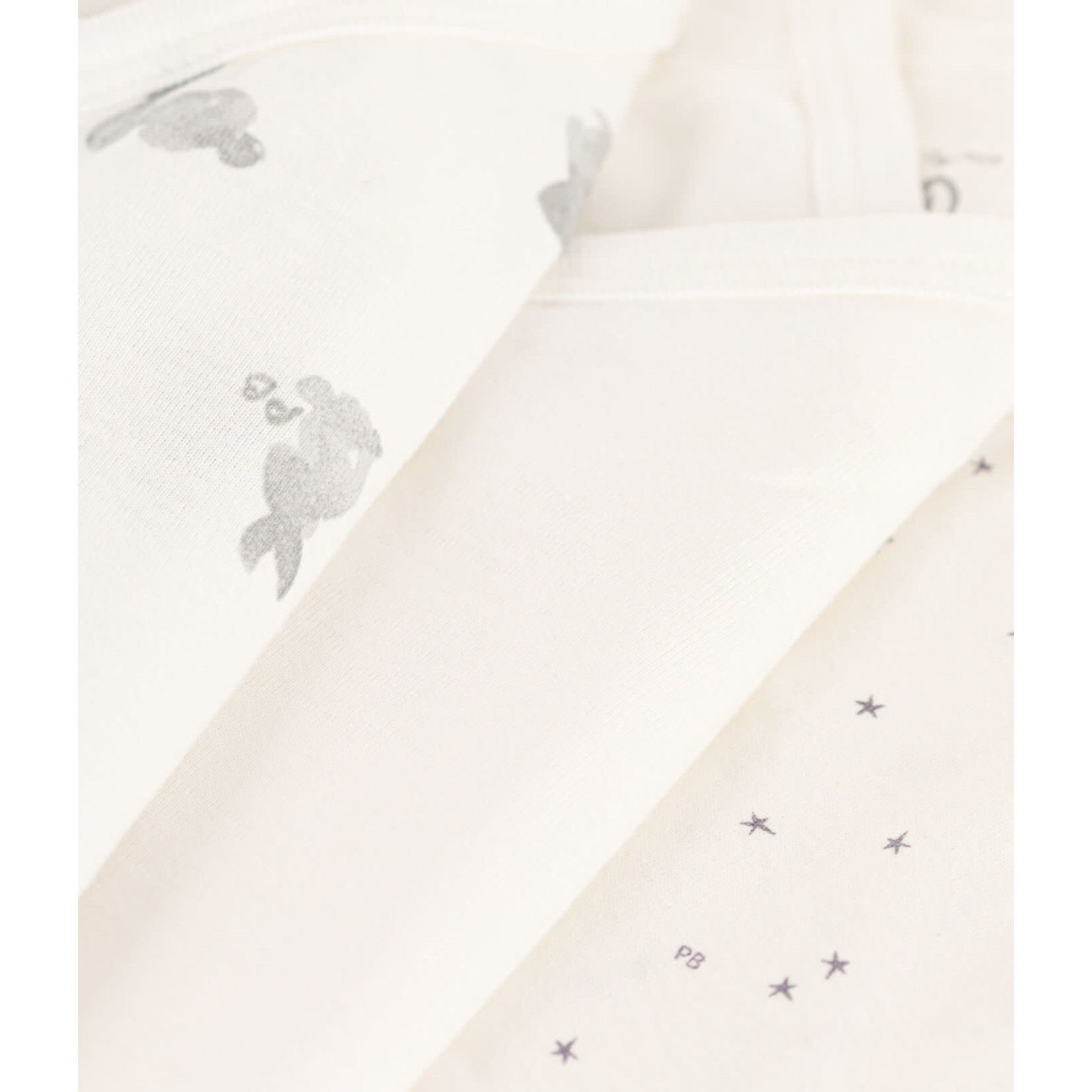 Petit Bateau PETIT BATEAU - - Newbord baby long-sleeve bodysuits - 3-piece set - 'Bunnies and stars'