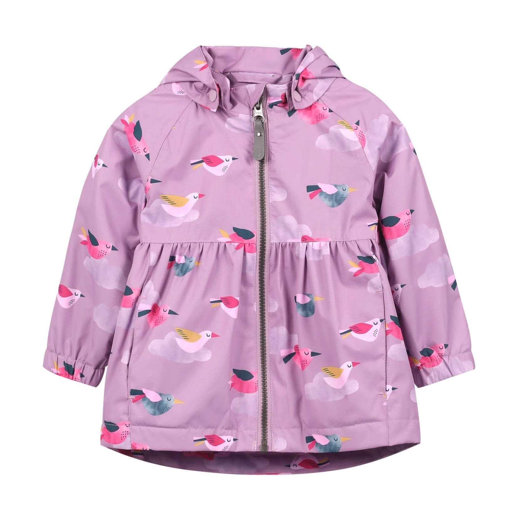 Color Kids COLOR KIDS - Manteau coupe-vent imperméable 'Lavender Mist' avec imprimé d'oiseaux
