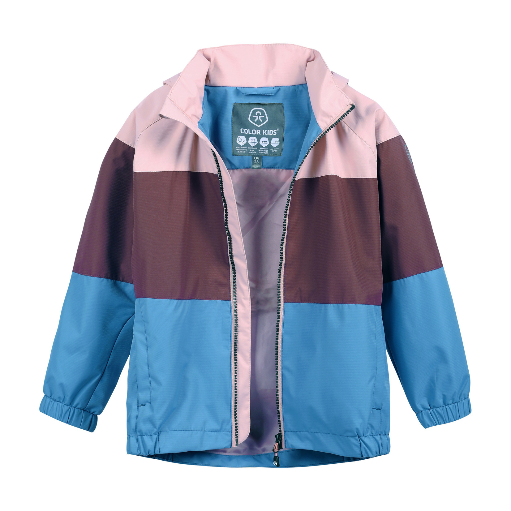 Color Kids COLOR KIDS - Color Block Waterproof Windbreaker Jacket - Pink, Plum et Blue