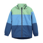 Color Kids COLOR KIDS - Manteau coupe-vent imperméable 'Color block' - Vert, bleu et marine