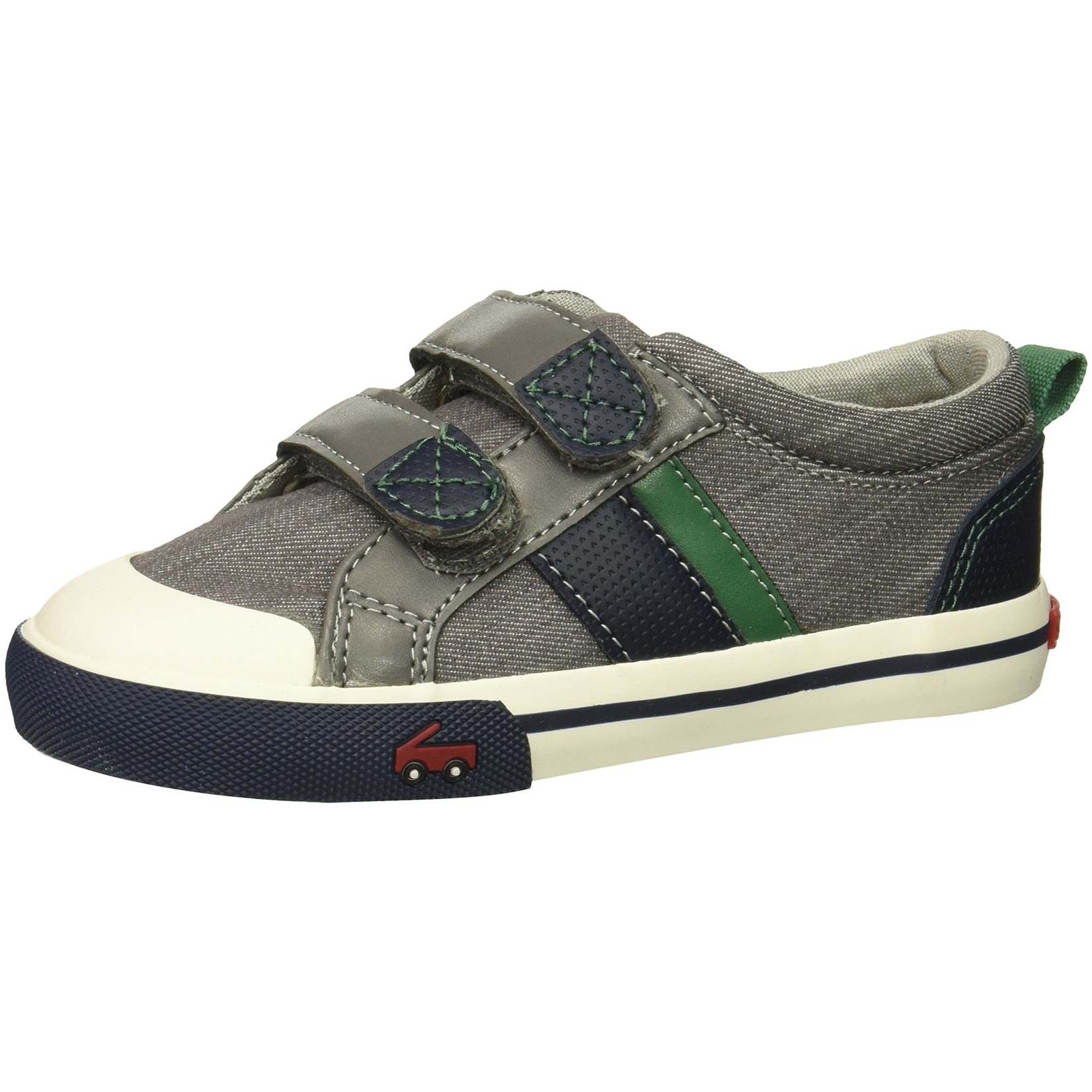 SEE KAI RUN - Canvas shoes 'Russell - Gray / Green' - La Culotte à l'Envers