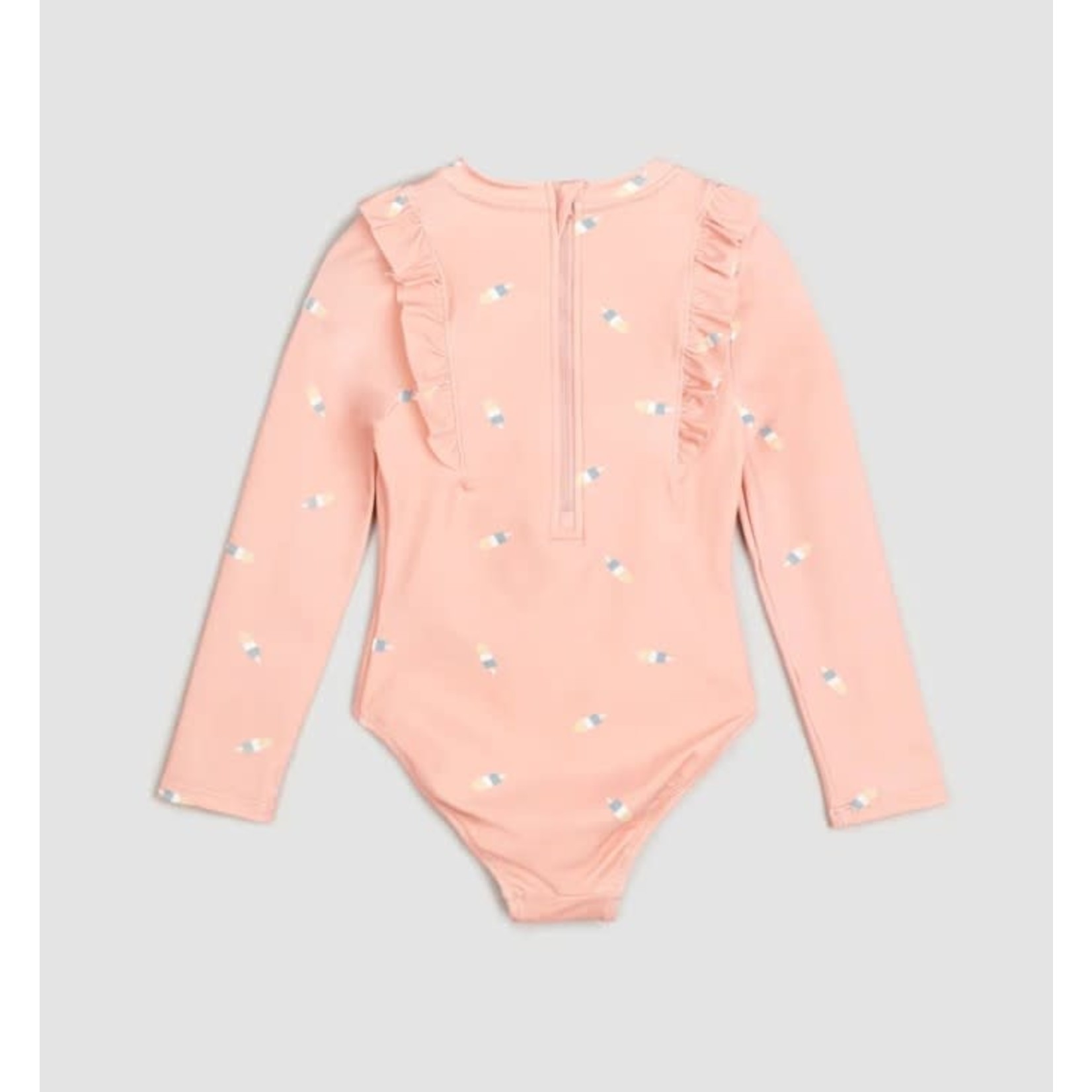 Miles the label MILES THE LABEL - Popsicle Print on Dusty Pink Long-Sleeve One-Piece Swimsuit