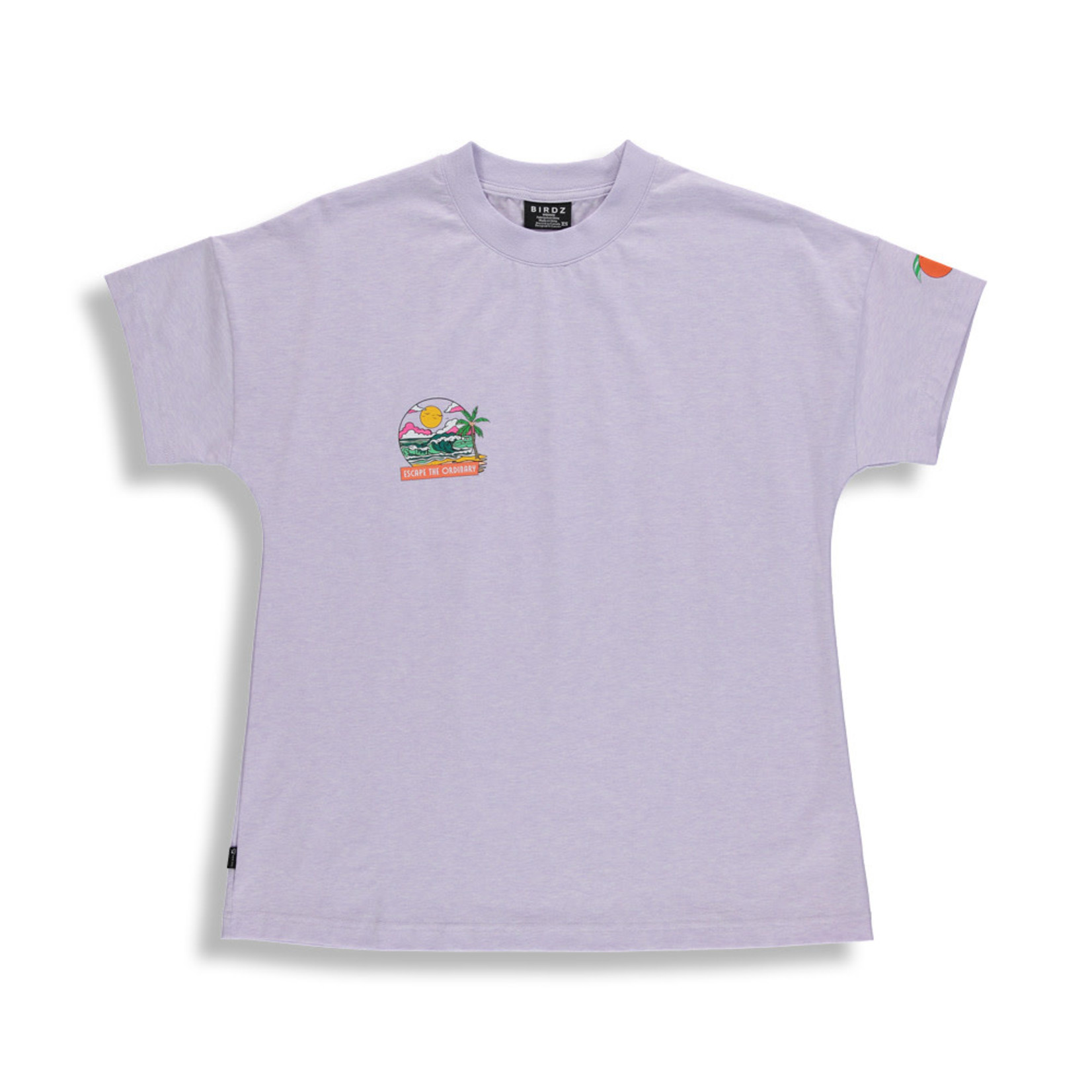 Birdz BIRDZ - T-shirt à manches courtes mauve avec imprimé de plage 'Sunset'