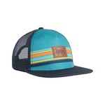 Deux par Deux DEUX PAR DEUX - Striped Turquoise Cap with Mesh Back