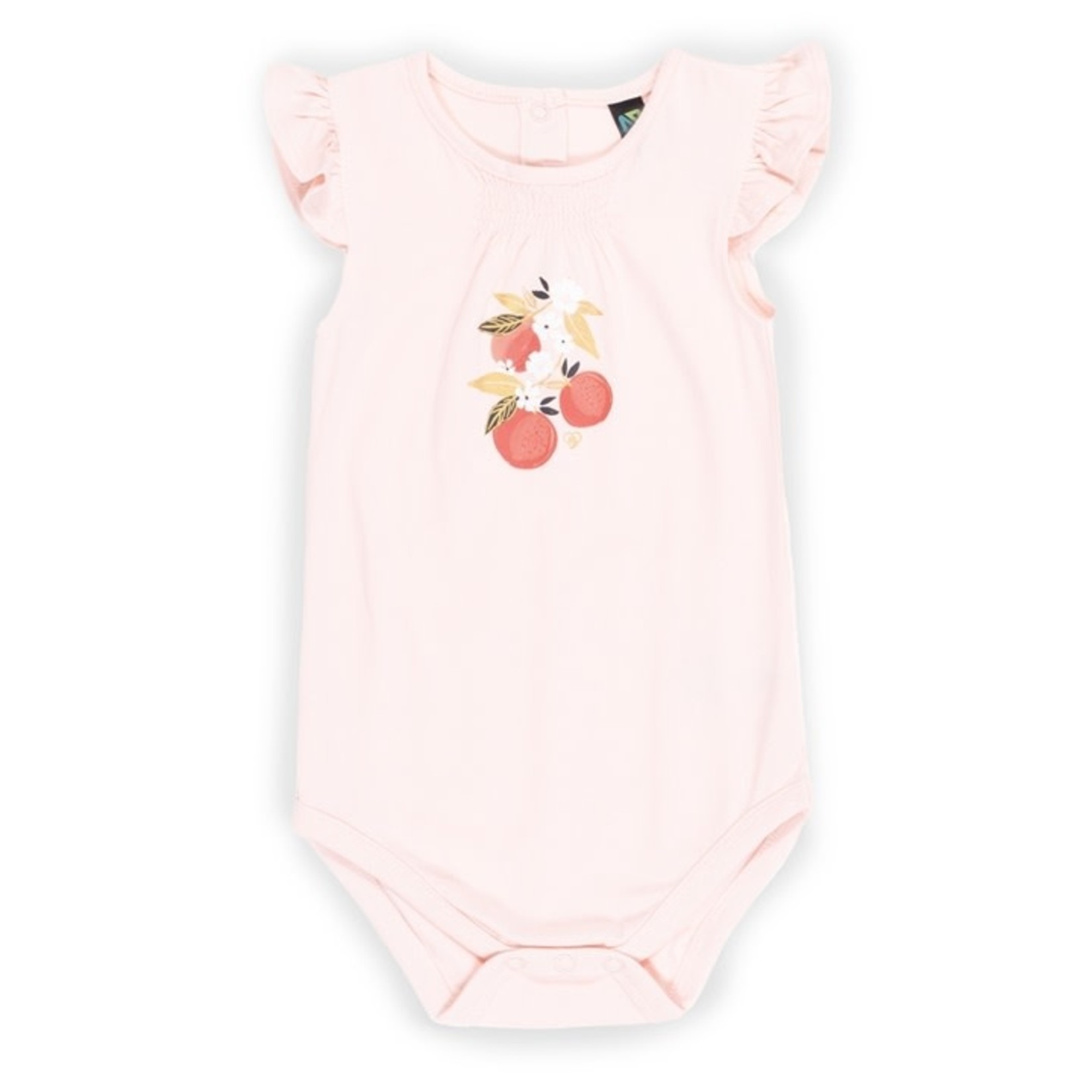 Nanö NANÖ - Pink onesie with fruit print 'You, me and fruits'