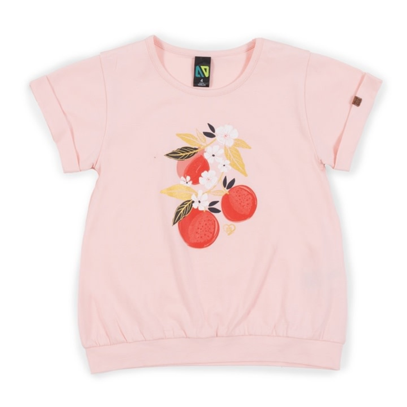 Nanö NANÖ - Solid pink jersey shortsleeve t-shirt 'Sunny Fruits'