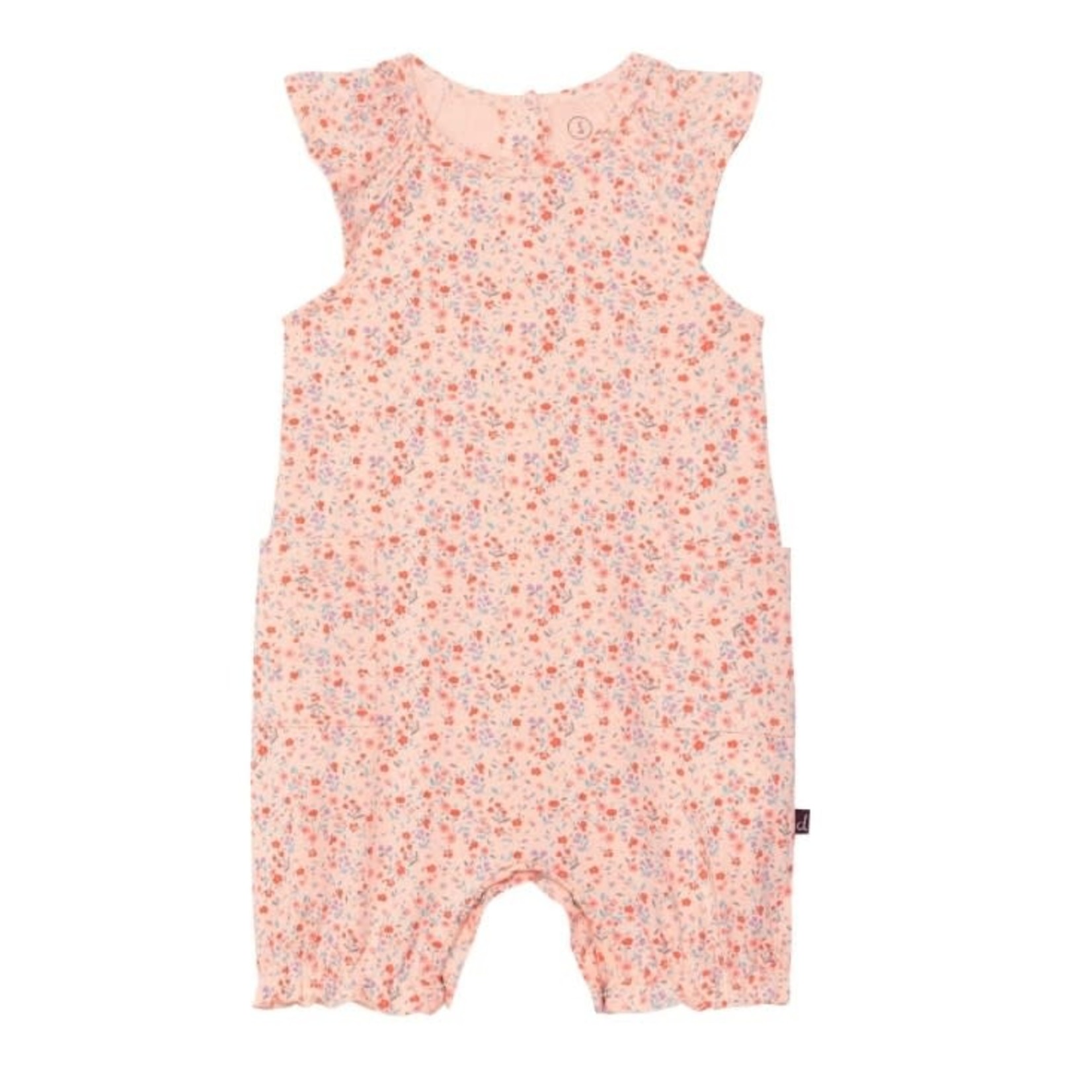 Deux par Deux DEUX PAR DEUX - Organic Cotton Printed Romper Pink Little Flowers