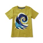 Tea Collection TEA COLLECTION - T-shirt à manches courtes jaune foncé imprimé de vague 'Wave'