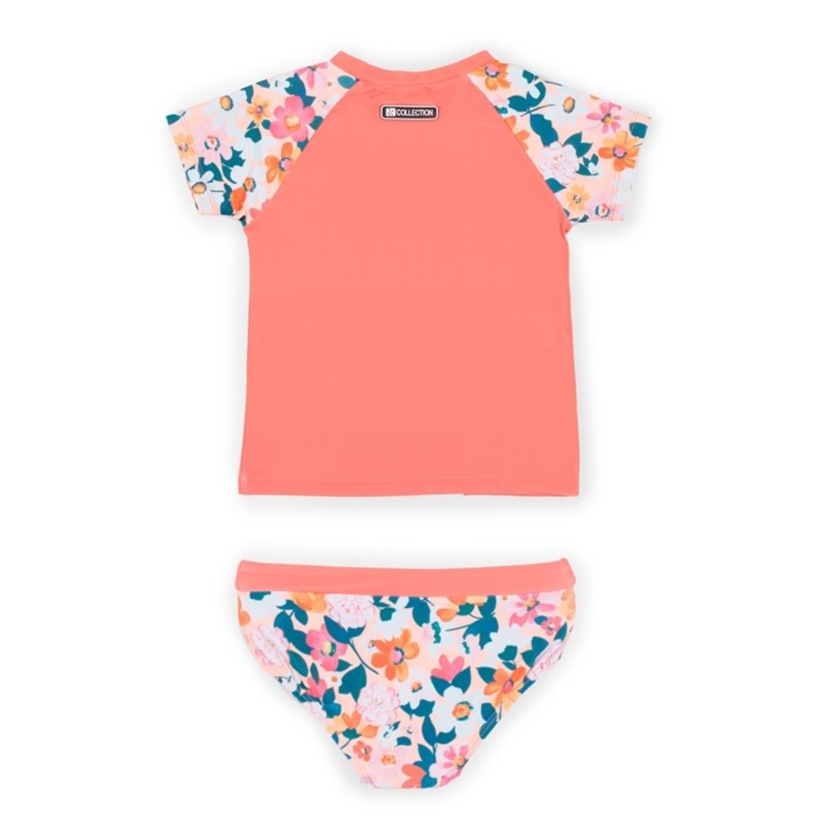 Nanö NANÖ - Two-piece Coral Rashguard Swimsuit with Floral Print
