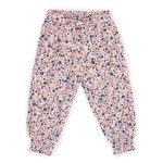 Nanö NANO - Lightweight Pants with Flower Pattern and Fabric Belt 'You, me and fruits'