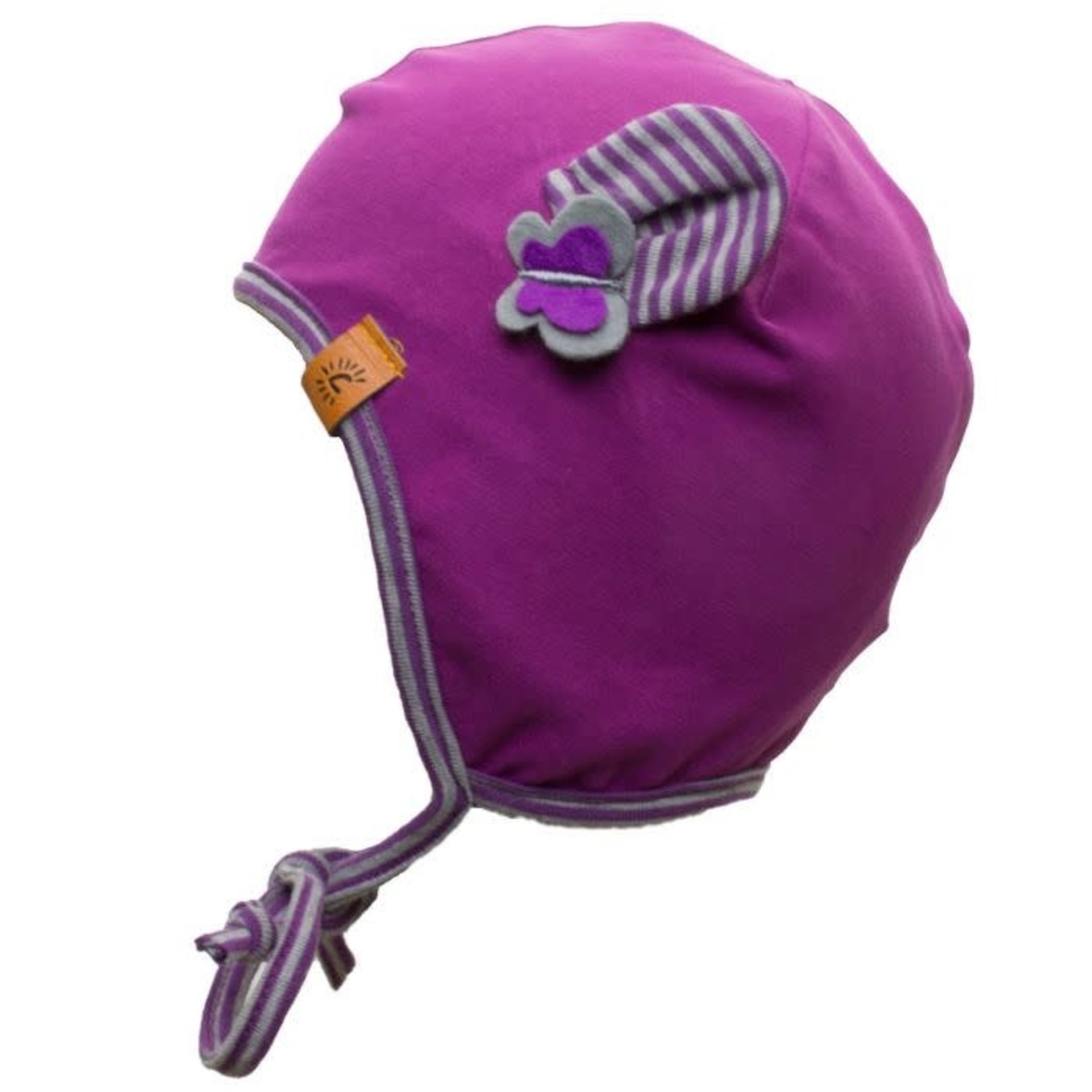 Calikids CALIKIDS - Mid-Season Cotton Hat with Ear Covers - Purple Bear