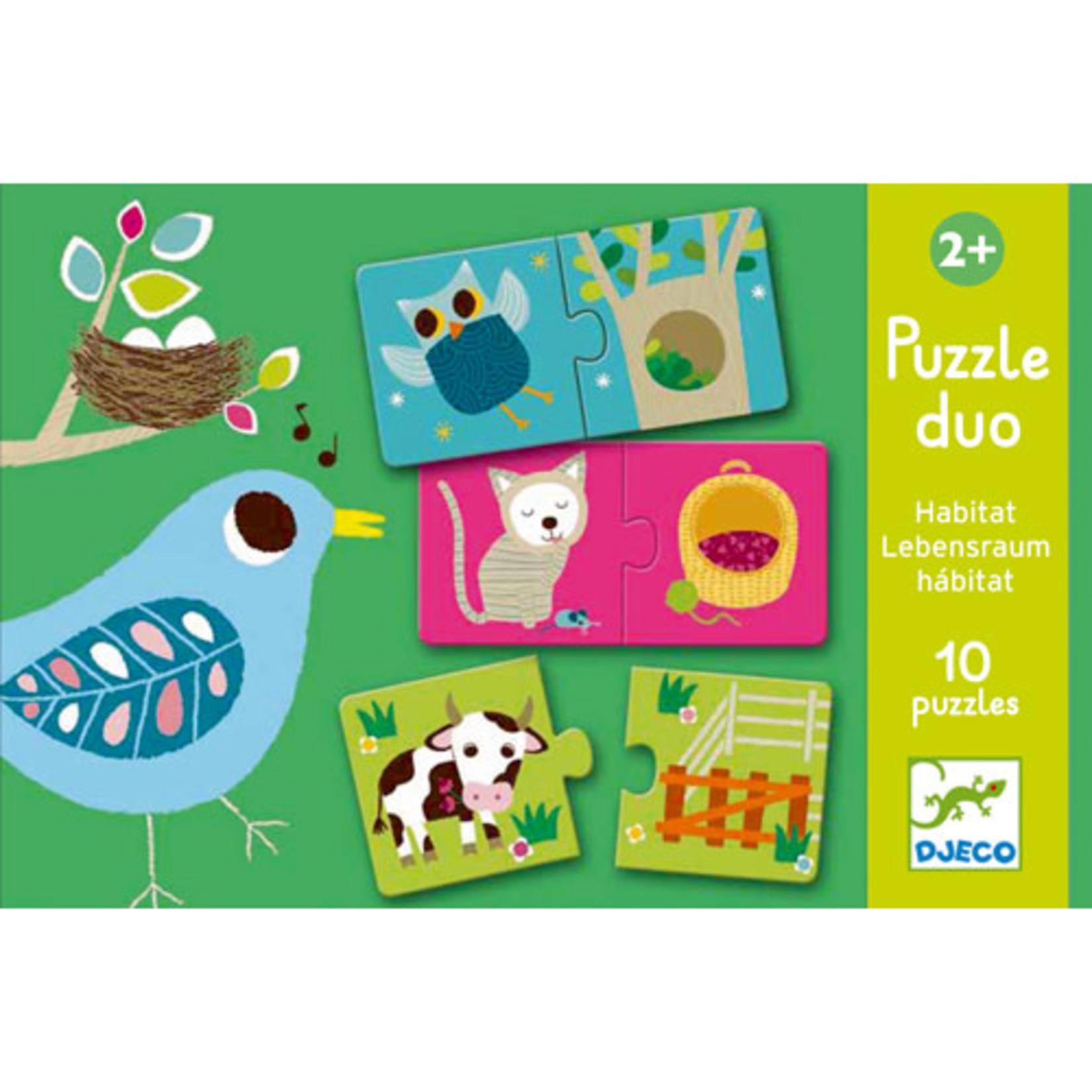 Djeco DJECO - Ten two-piece puzzles 'Duo - Habitat'