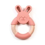 Bulle BULLE - Wood and silicone teething rattle 'Animal : Bunny blush'