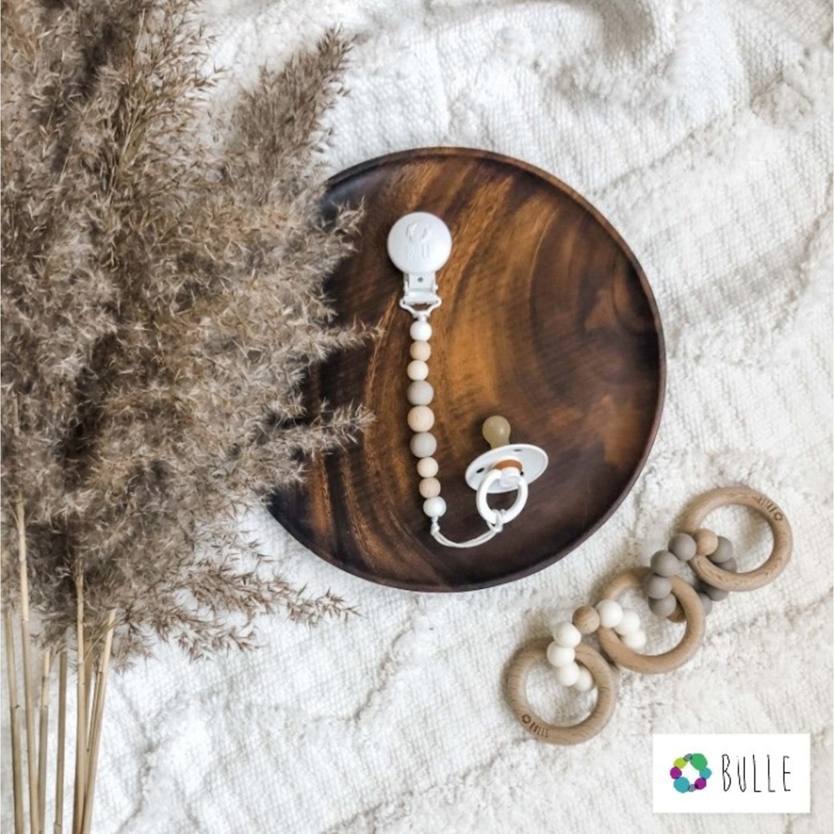 Bulle BULLE - Pacifier Clip 'Texture - Taupe'