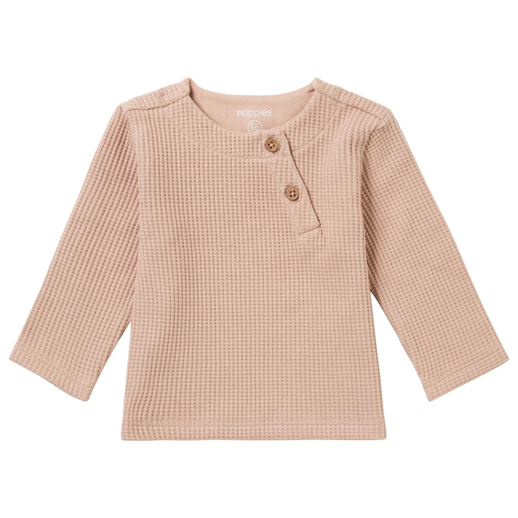 Noppies NOPPIES - Dusty Pink Waffle Long Sleeve T-Shirt 'Mignon'