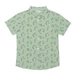 Deux par Deux DEUX PAR DEUX - Soft Green Cotton Shirt  With Skateboards Print