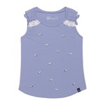 Deux par Deux DEUX PAR DEUX- Camisole en coton biologique bleu lavande avec papillon métallique