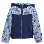 L&P L&P - Mid-season jacket with lining - Navy with flowers 'Roma'