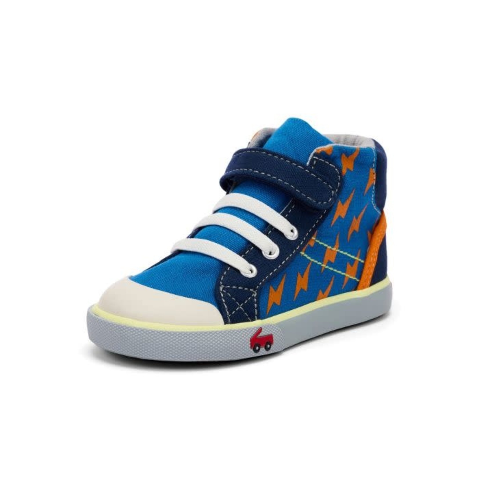 See Kai Run SEE KAI RUN - Chaussures bottillons en toile (baskets) 'Dane - Blue Bolts'