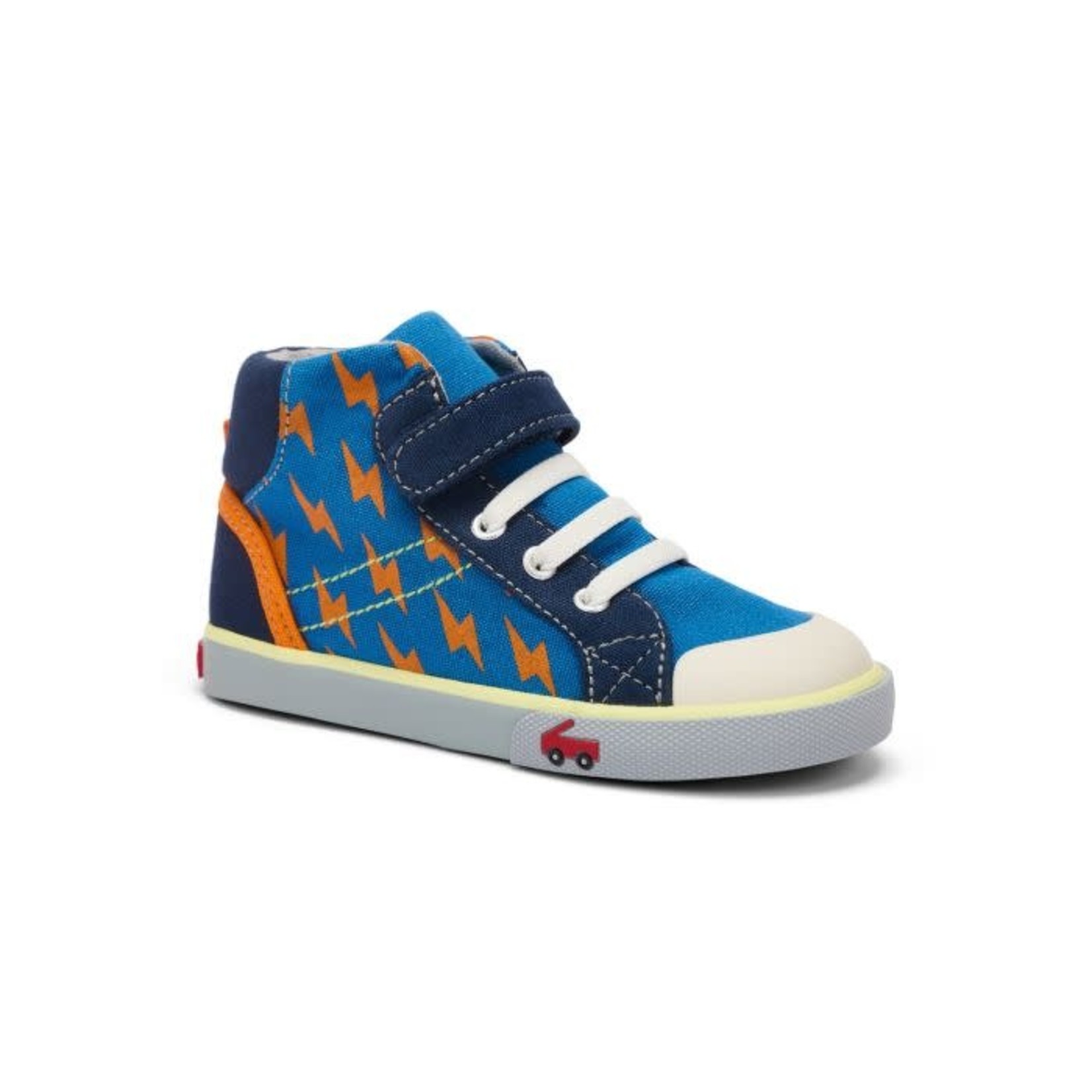 See Kai Run SEE KAI RUN - High Top Canvas Sneakers 'Dane - Blue Bolts'