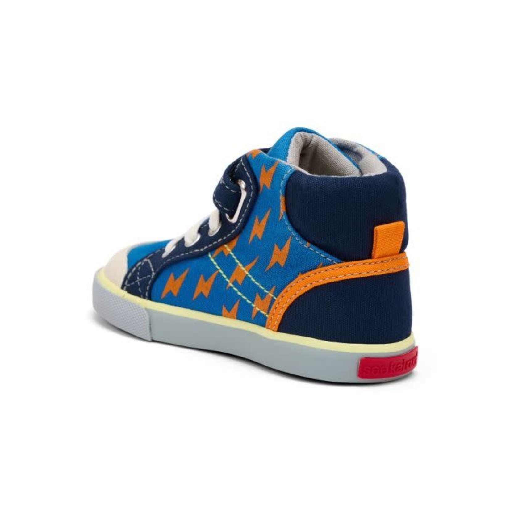See Kai Run SEE KAI RUN - High Top Canvas Sneakers 'Dane - Blue Bolts'